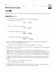 Printables Physics Dimensional Analysis Worksheet And Answers dimensional analysis worksheet