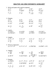 Printables Negative And Zero Exponents Worksheet unit 1 day 2 zero and negative exponents homework worsheet 3 pages worsheet
