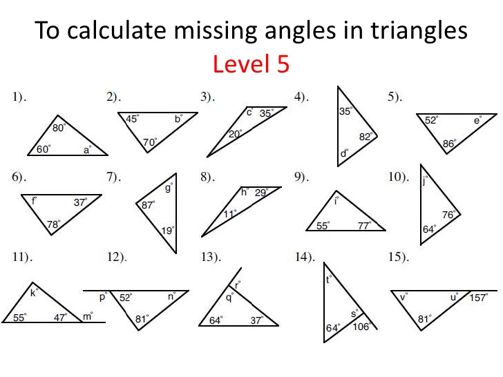 Printables Finding Missing Angles In Triangles Worksheet finding missing angles in triangles worksheet davezan find the angle a triangle davezan