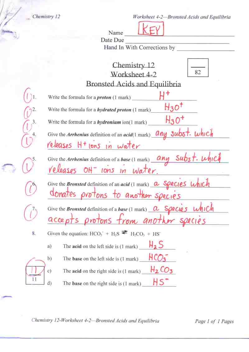 Printables Acids And Bases Worksheet Answers Tempojs Thousands Of
