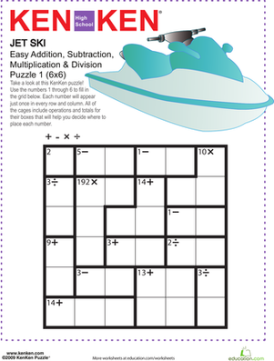 Printables Math Puzzle Worksheets For Middle School jet ski puzzle worksheet education com is being touted as the that makes you smarter and we understand why it combines math computation skills with