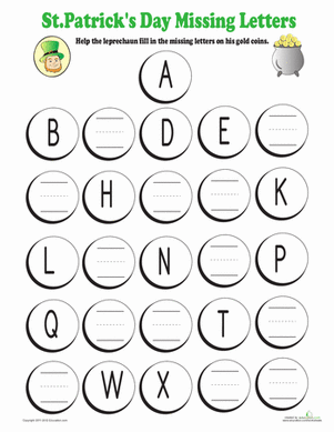 Printables Missing Letter Worksheets fill in missing alphabet letters worksheet education com kindergarten holidays seasons worksheets letters