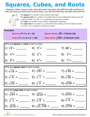 Printables Cube Roots Worksheet cube roots worksheets davezan square and abitlikethis