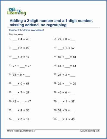 Printables Free Math Worksheets Grade 2 grade 2 mental addition worksheets free printable k5 learning worksheet printable