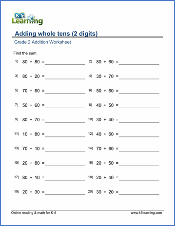 Printables Free Math Worksheets Grade 2 free printable second grade math worksheets k5 learning choose your 2 topic worksheet