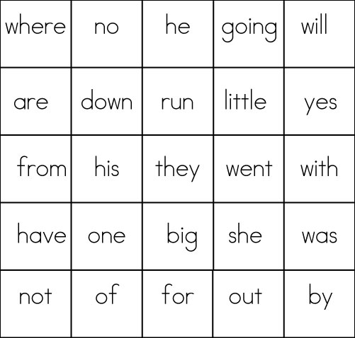 Printables Kindergarten Spelling Words Worksheets sight word game bingo word