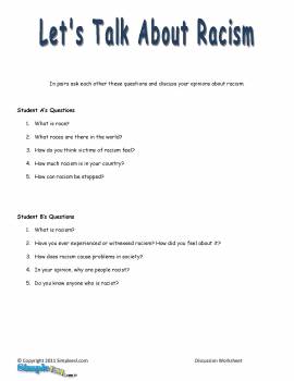 Printables Racism Worksheets printables racism worksheets safarmediapps esl worksheet english printable discussion activity rd rd