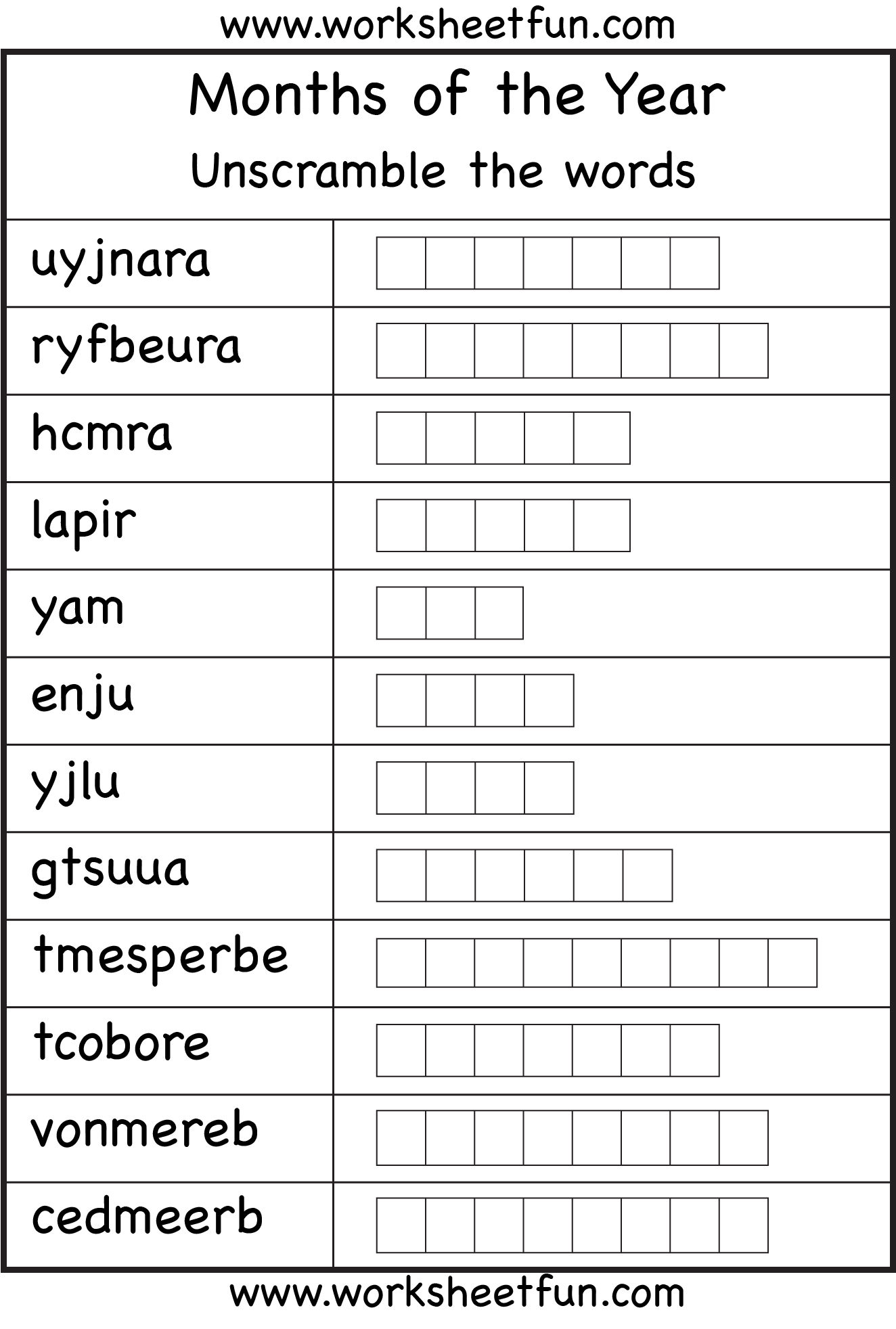 Printables Months Of The Year Worksheets spelling months of the year free printable worksheets 1 worksheet