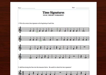 Printables Printable Music Theory Worksheets time signatures counting free printable theory worksheets signature worksheet the music blog