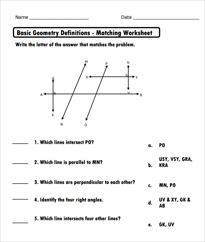 Printables Free Printable Geometry Worksheets For High School