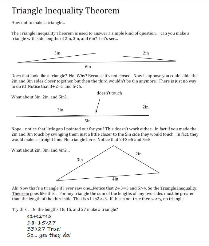 Printables Free Printable Geometry Worksheets For High School 23 sample high school geometry worksheet templates free pdf triangle inequality template