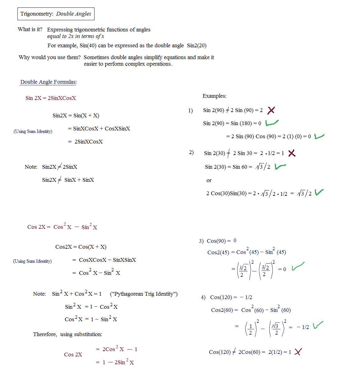 Printables Trig Identity Worksheet math plane trig identities ii double angles angle and examples